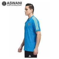 adidas India Cricket Travel Polo, Player Edition Shirt 2023-2024, Blue