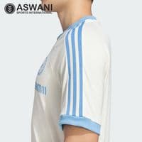 adidas India Cricket Travel Tee, Player Edition Shirt 2025, Cream White/Light Blue
