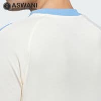 adidas India Cricket Travel Tee, Player Edition Shirt 2025, Cream White/Light Blue