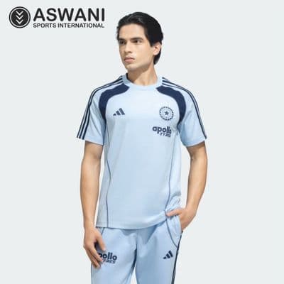 adidas India Cricket Travel Tee, Player Edition Shirt 2026, Glow Blue