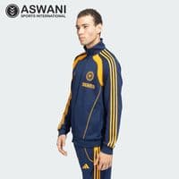 adidas India Cricket Travel Upper/Full Zip Jacket, Mens Player Edition 2025, Navy/Orange