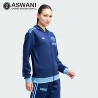 adidas India Cricket Travel Upper/Hooded Jacket, Womens Player Edition 2025, Blue