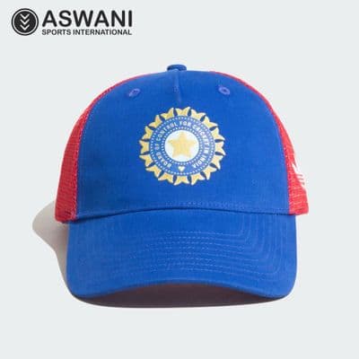 adidas India Cricket Trucker Cap, BCCI Originals Edition 2026, Blue/Red