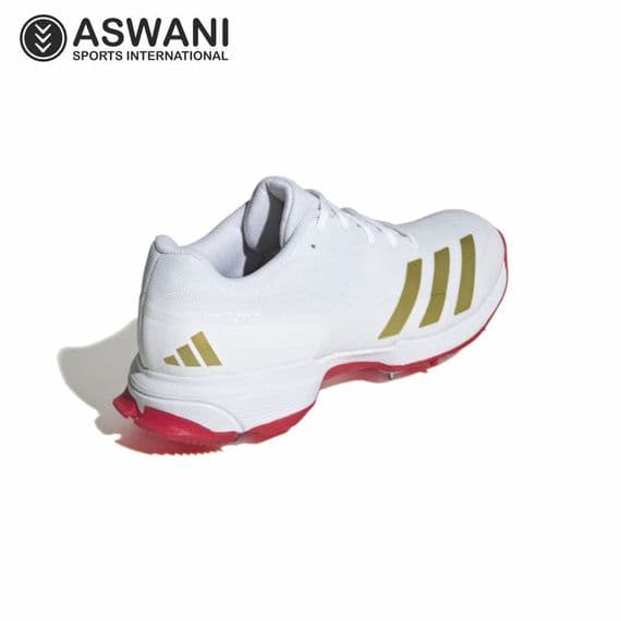 Adidas SL22 22Yds Full Spike Cricket Shoes White/Gold