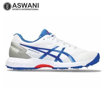 Asics Gel 350 Not Out FF Cricket Shoes, White/Tuna Blue