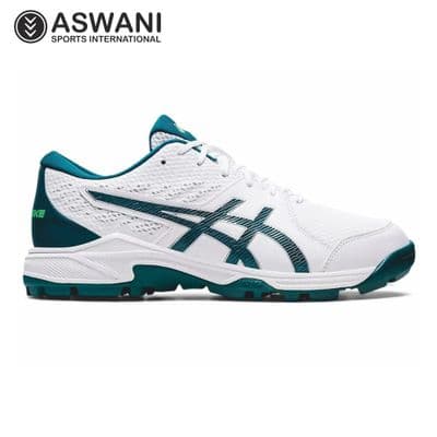 Asics Gel Peake 2 Rubber Sole Cricket Shoes, White/Velvet Pine
