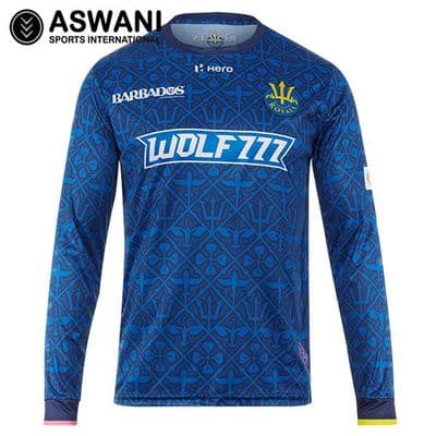 Barbados Royals Match Jersey, CPL Replica Edition Shirt 2021, Long Sleeve, ADULT