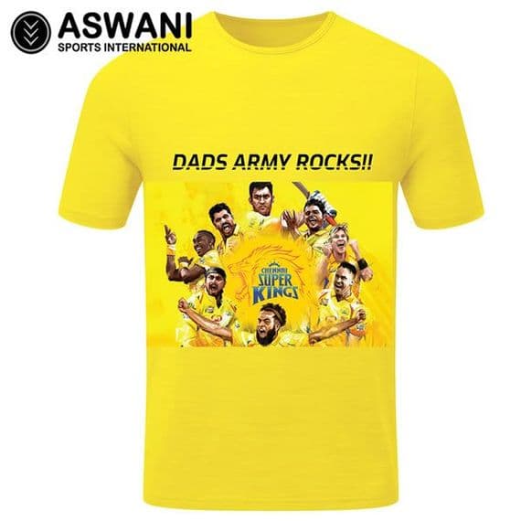 Chennai Super Kings CSK Official IPL Dads Army Rocks Mens T-Shirt