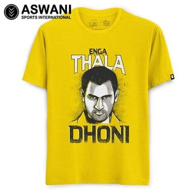 Chennai Super Kings CSK Official IPL Dhoni Thala Mens T-Shirt