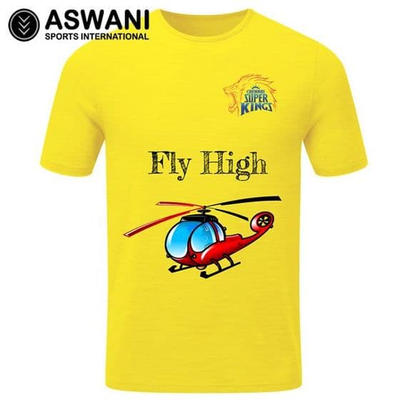 Chennai Super Kings CSK Official IPL Helicopter Kids T-Shirt