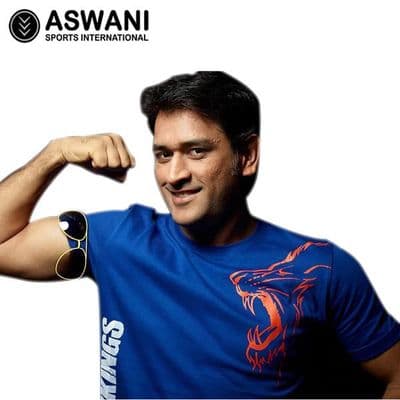 Chennai Super Kings CSK Official IPL Outline Mens T-Shirt (Blue)