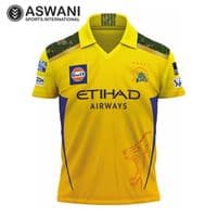 Chennai Super Kings Fan Jersey, CSK Kids DHONI Replica Edition Shirt, Tata IPL 2025