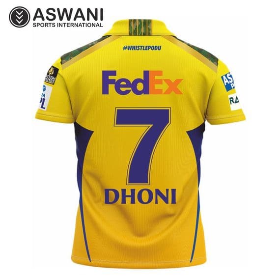 Chennai Super Kings Fan Jersey, CSK Kids DHONI Replica Edition Shirt, Tata IPL 2025
