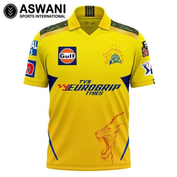 Chennai Super Kings Match Jersey, CSK Mens Replica Edition Shirt, Tata IPL 2022