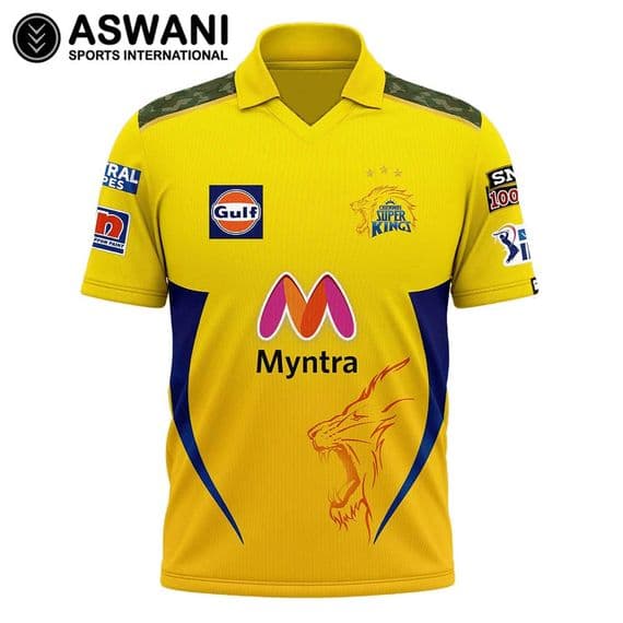 Chennai Super Kings Match Jersey, CSK Mens Replica Edition Shirt, Vivo IPL 2021