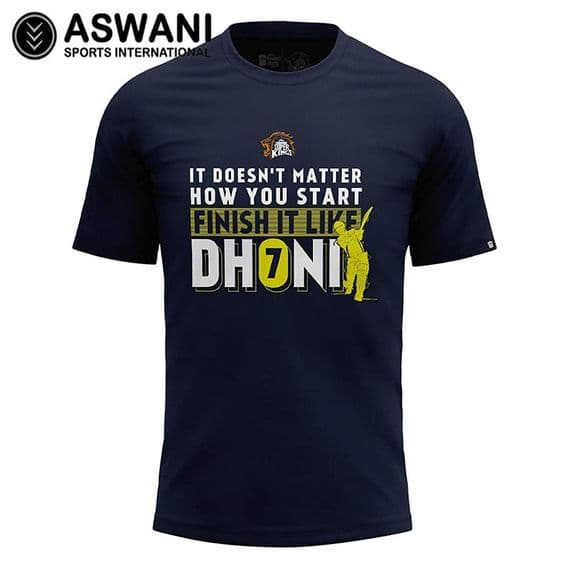 Chennai Super Kings T-Shirt, CSK Finish It Like Dhoni , IPL Official