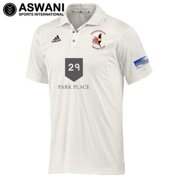 Croesyceiliog Cricket Club Adidas Short Sleeve Playing Shirt Junior