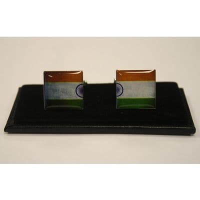 Cufflinks - Distressed India Flag