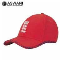 England Cricket Match Cap, Adult T20 Player Edition Cricket 2024-2025, Red