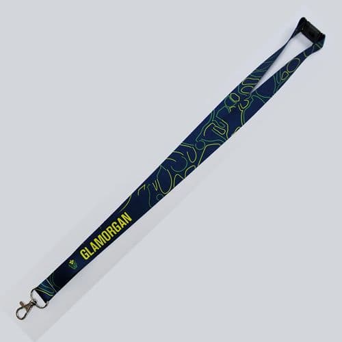 Glamorgan Cricket Lanyard - Blue with Swirls