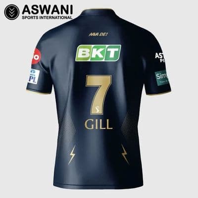 Gujarat Titans Match Jersey, GT Mens GILL Player Edition Shirt, Tata IPL 2024