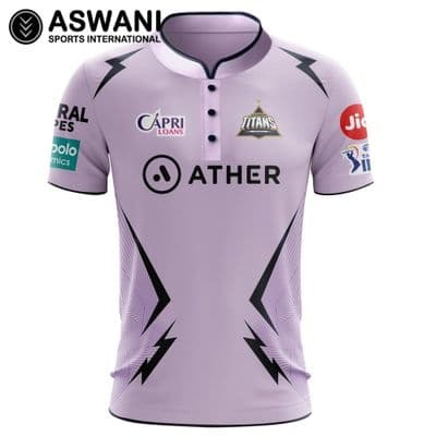 Gujarat Titans Match Jersey, GT Mens Player Edition Shirt, Tata IPL 2023, Lavender