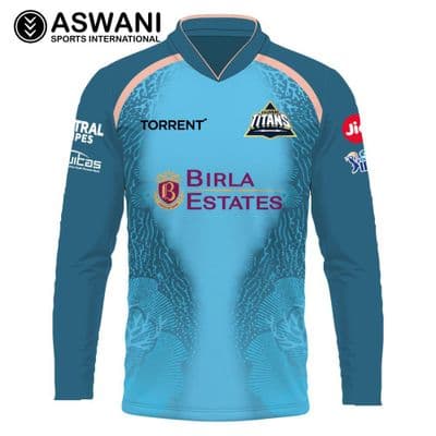 Gujarat Titans Training Jersey, GT Mens Player Edition Shirt Sky Long Sleeve, Tata IPL 2026