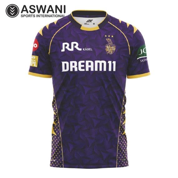 Kolkata Knight Riders Match Jersey, KKR Kids Player Edition Shirt, Tata IPL 2025