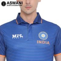 MPL India Cricket Polo Shirt, Striped Fan Edition 2022