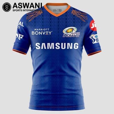 Mumbai Indians Training Jersey, MI Mens Practice Shirt Vivo IPL 2021