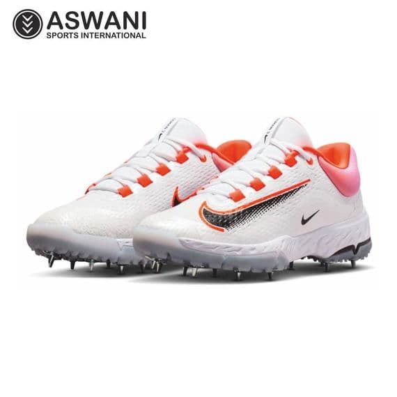 Nike Domain 3 Low Cricket Shoes, White/Orange