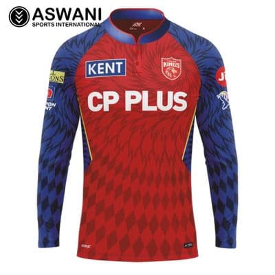 Punjab Kings Match Jersey, PBKS Mens Player Edition Shirt Long Sleeve, Tata IPL 2026
