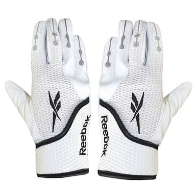 Reebok VR6000-CL Baseball Batting Gloves (White/White)