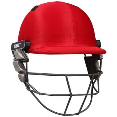 Shrey Armor Cricket Helmet, Mild Steel Grill, Red