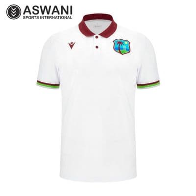 West Indies Cricket Travel Polo, Windies Player Edition Shirt 2025-2026 White