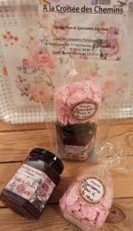 Ensemble confit aromatisé à la rose + bonbons aromatisé à la rose