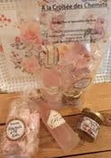 Ensemble liqueur + nougats + confit aromatisés à la rose