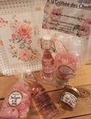 Ensemble sirop + berlingots + confit aromatisés à la rose