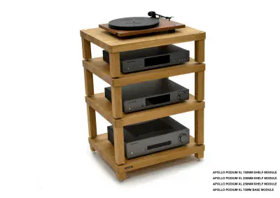 Atacama Apollo Podium 6 XL Natural Oak HiFi Rack