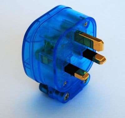 MS HD Power MS-328GK 'The Blue' Gold 13A UK Mains Plug