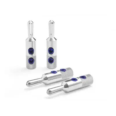 Oyaide SRBN Rhodium/Silver Plated Banana Plugs (Set of 4)