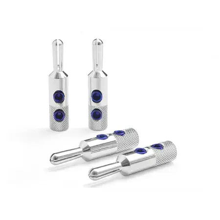 Oyaide SRBN Rhodium/Silver Plated Banana Plugs (Set of 4) | Audio Emotion