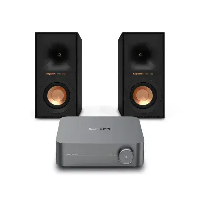 WiiM AMP Streaming Amplifier with Klipsch R-40M Bookshelf Speakers
