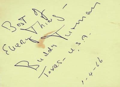 Buddy Turman Autograph -Boxer/Jack Ruby