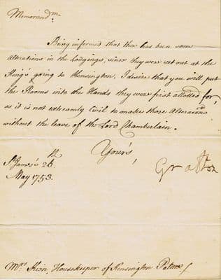 Charles FitzRoy Letter Signed - Duke of Grafton
