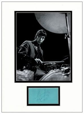 Charlie Watts Autograph Display - Rolling Stones
