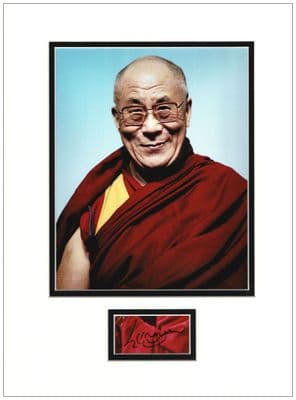 Dalai Lama Autograph Signed Display
