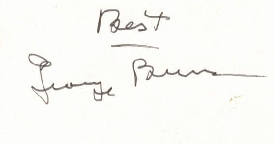 George Burns Autograph