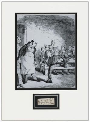 George Cruikshank Autograph Display - Charles Dickens