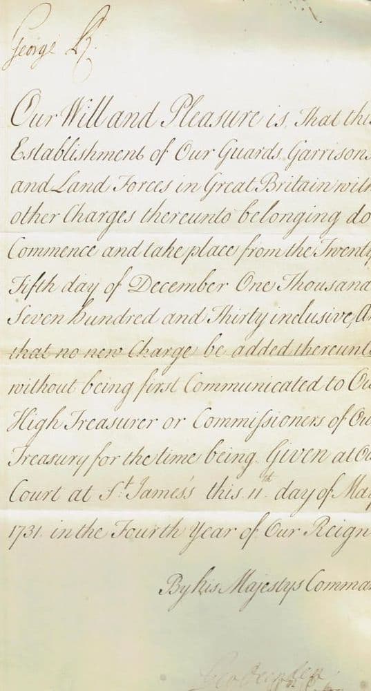 George II Autograph Signed Document